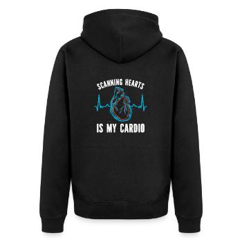 Kardiologie Krankenschwester Kardiologe - Unisex Premium Bio Zip Hoodie - Schwarz - Hinten - Nico (187cm)