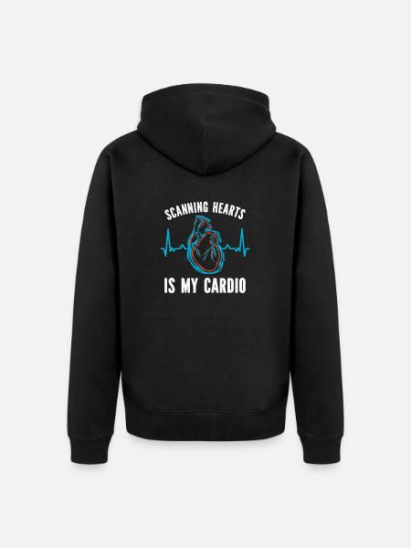 Cardiologia Infermiere Cardiologo - Felpa con cappuccio ecologica premium unisex - nero