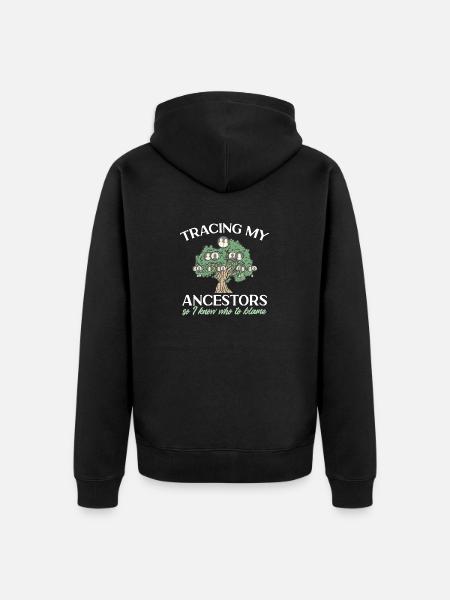 Genealogy Genealogy Genealogist - Unisex Premium Organic Zip Hoodie - black