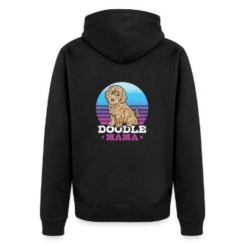 Women Doodle Mama Labradoodle Goldendoodle - Unisex Premium Organic Zip Hoodie - black - Back - Nico (187cm)