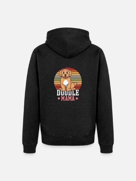 Frauen Doodle Mama Labradoodle Goldendoodle - Unisex Premium Bio Zip Hoodie - Schwarz