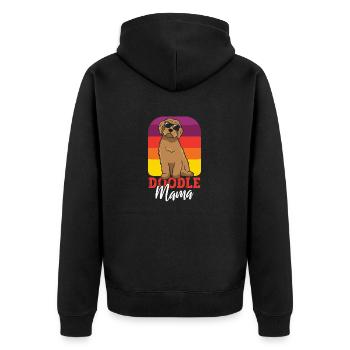 Women Doodle Mama Labradoodle Goldendoodle - Unisex Premium Organic Zip Hoodie - black - Back - Nico (187cm)