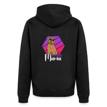 Women Doodle Mama Labradoodle Goldendoodle - Unisex Premium Organic Zip Hoodie - black - Back - Nico (187cm)