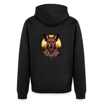 African Wild Dog Portrait Lycaon Dog - Unisex Premium Organic Zip Hoodie - black - Back - Nico (187cm)