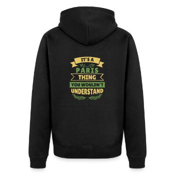 Französisch Franzose Paris Frankreich - Unisex Premium Bio Zip Hoodie - Schwarz - Hinten - Nico (187cm)