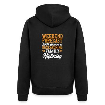 Genealogy Genealogy Genealogist - Unisex Premium Organic Zip Hoodie - black - Back - Nico (187cm)