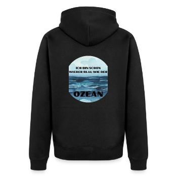 Mallorca 2023 Party Hit Malle - Feiern, Bier, Spaß - Unisex Premium Bio Zip Hoodie - Schwarz - Hinten - Nico (187cm)