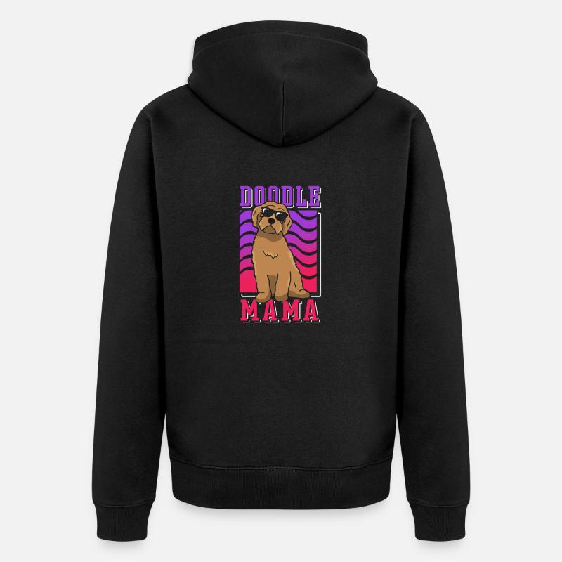 Femmes Doodle Mama Labradoodle Goldendoodle - Veste à capuche bio Premium Unisexe - noir