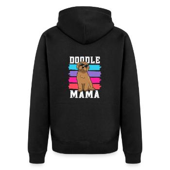 Women Doodle Mama Labradoodle Goldendoodle - Unisex Premium Organic Zip Hoodie - black - Back - Nico (187cm)