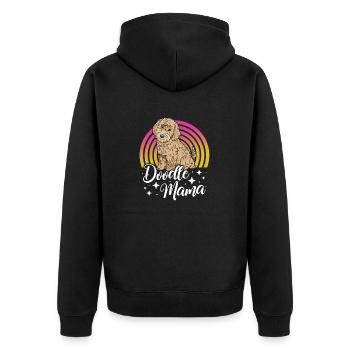 Women Doodle Mama Labradoodle Goldendoodle - Unisex Premium Organic Zip Hoodie - black - Back - Nico (187cm)