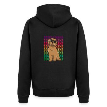 Women Doodle Mama Labradoodle Goldendoodle - Unisex Premium Organic Zip Hoodie - black - Back - Nico (187cm)
