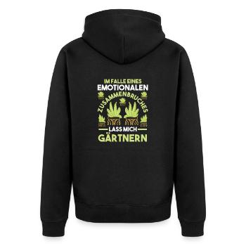 Gärtner Gartenarbeit Hobbygärtner Garten - Unisex Premium Bio Zip Hoodie - Schwarz - Hinten - Nico (187cm)