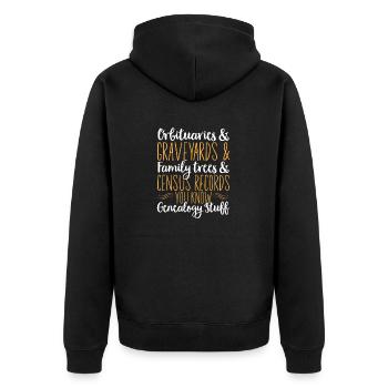 Généalogie Généalogie Généalogie - Veste à capuche bio Premium Unisexe - noir - Dos - Nico (187cm)