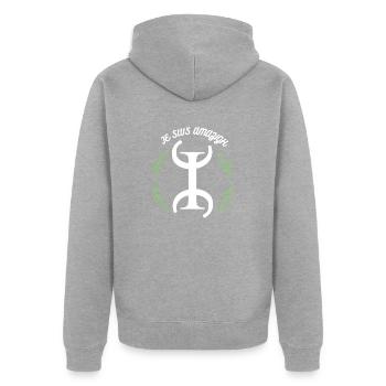 T-shirt premium Homme ⵣ graffiti garçon - Veste à capuche bio Premium Unisexe - gris chiné - Dos - Nico (187cm)