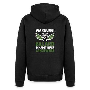 Snooker Billardtisch Billiard Billard - Unisex Premium Bio Zip Hoodie - Schwarz - Hinten - Nico (187cm)