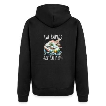 River Rafting - Unisex Premium Organic Zip Hoodie - black - Back - Nico (187cm)
