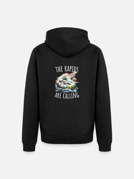 River Rafting - Unisex Premium Organic Zip Hoodie - black