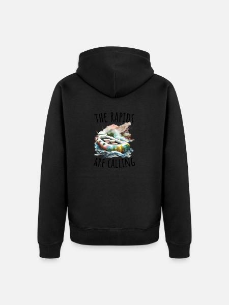 River Rafting - Unisex Premium Organic Zip Hoodie - black