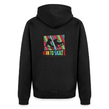 Born To Skate Figure Ice Skating - Unisex Premium Organic Zip Hoodie - black - Back - Nico (187cm)