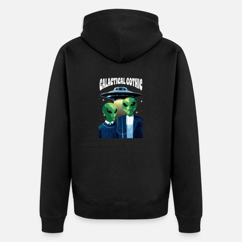 Couple extraterrestre - Veste à capuche bio Premium Unisexe - noir