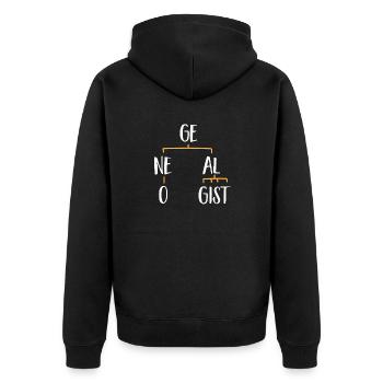 Genealogie Ahnenforschung Ahnenforscher - Unisex Premium Bio Zip Hoodie - Schwarz - Hinten - Nico (187cm)