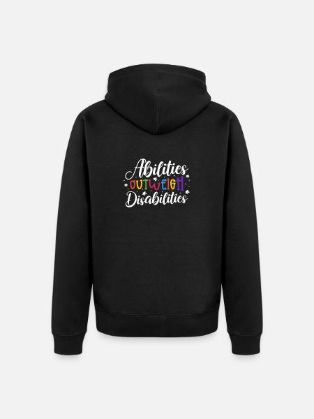 Autism awareness - abilities predominate - Unisex Premium Organic Zip Hoodie - black