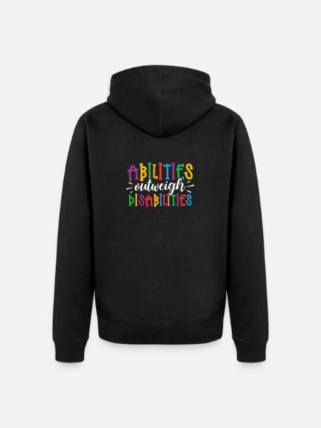 Autism awareness - abilities predominate - Unisex Premium Organic Zip Hoodie - black