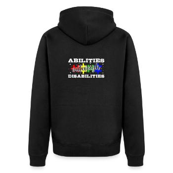 Autism awareness - abilities predominate - Unisex Premium Organic Zip Hoodie - black - Back - Nico (187cm)