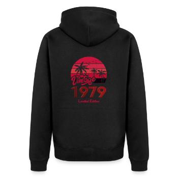 Vintage Année 1979 Edition Limitée Rouge - Veste à capuche bio Premium Unisexe - noir - Dos - Nico (187cm)
