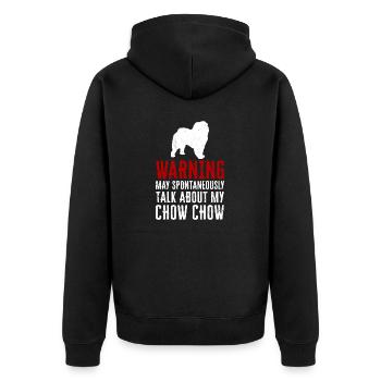 Chow Chow Hund - Unisex Premium Bio Zip Hoodie - Schwarz - Hinten - Nico (187cm)