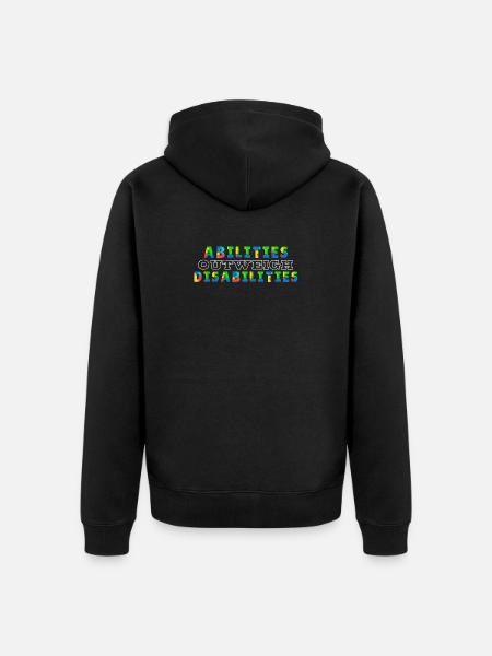 Autism awareness - abilities predominate - Unisex Premium Organic Zip Hoodie - black