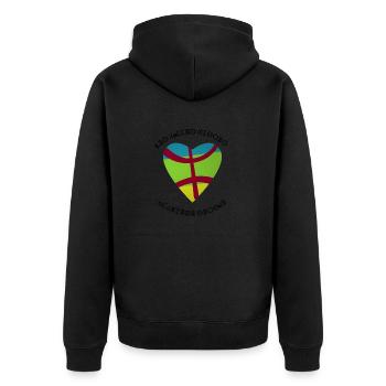 kabyle T-shirt graffiti Le Printemps berbère - Veste à capuche bio Premium Unisexe - noir - Dos - Nico (187cm)