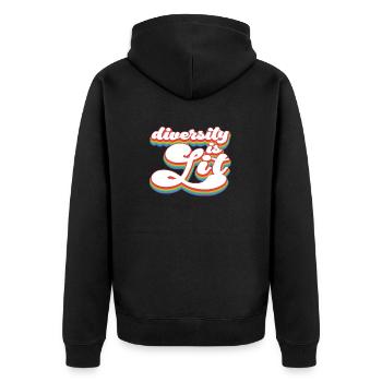 Pride Month LGBTQ - Diversity Is Lit - Unisex Premium Organic Zip Hoodie - black - Back - Nico (187cm)