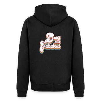 Schwul und fabelhaft - Pride Month LGBTQ Parade - Unisex Premium Bio Zip Hoodie - Schwarz - Hinten - Nico (187cm)