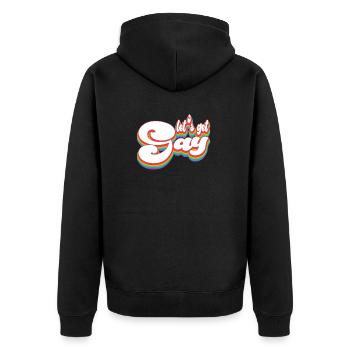 Pride Month LGBTQ - Let's Get Gay - Unisex Premium Organic Zip Hoodie - black - Back - Nico (187cm)