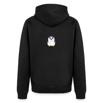 süßer Kawaii Pinguin - Niedliches Tierdesign für K - Unisex Premium Bio Zip Hoodie - Schwarz - Hinten - Nico (187cm)