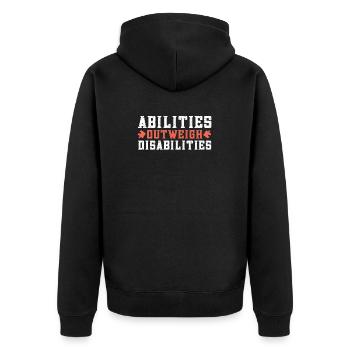 Autism awareness - abilities predominate - Unisex Premium Organic Zip Hoodie - black - Back - Nico (187cm)