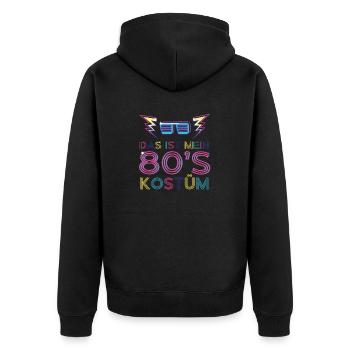 Das ist mein 80's Kostüm - Unisex Premium Bio Zip Hoodie - Schwarz - Hinten - Nico (187cm)