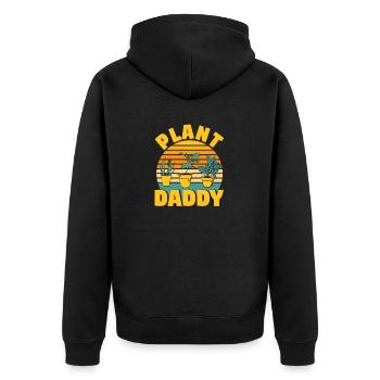 Plant Daddy Natur Botanischer Gärtner Pflanzen - Unisex Premium Bio Zip Hoodie - Schwarz - Hinten - Nico (187cm)