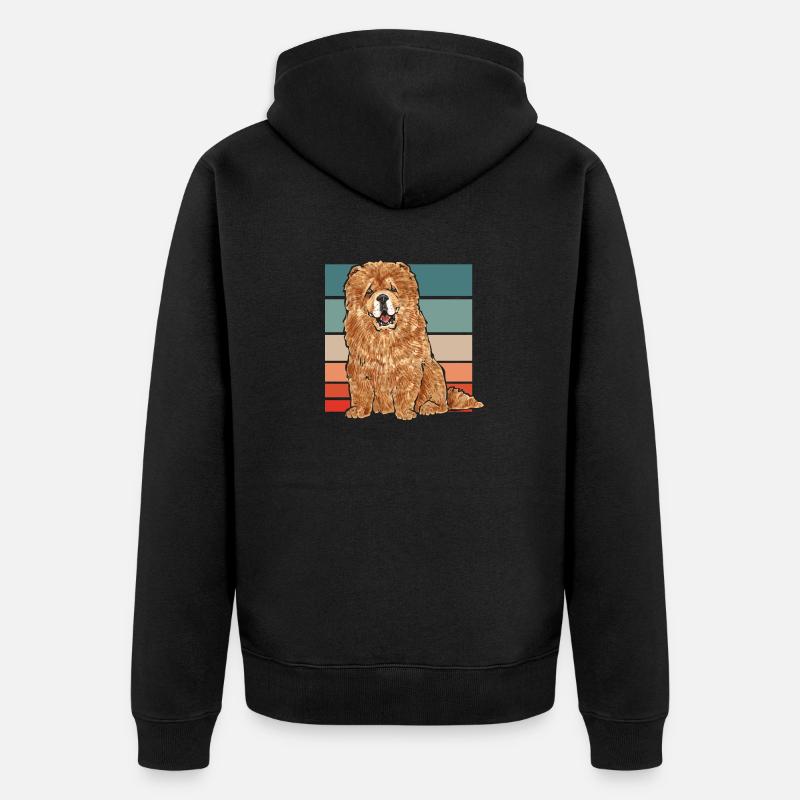 Chow Chow Chien - Veste à capuche bio Premium Unisexe - noir