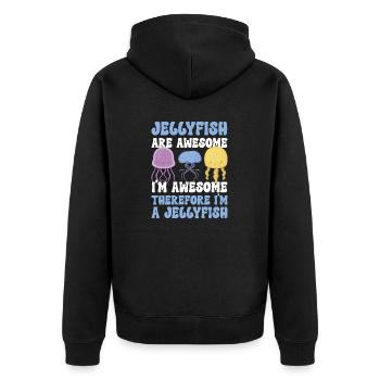 Jellyfish Marine Diving Jellyfish - Unisex Premium Organic Zip Hoodie - black - Back - Nico (187cm)