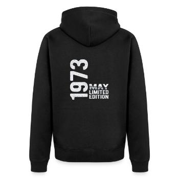 May 1973 limited Edition Year of birth - Unisex Premium Organic Zip Hoodie - black - Back - Nico (187cm)
