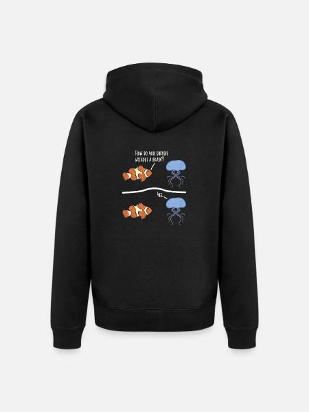 Jellyfish Marine Diving Jellyfish - Unisex Premium Organic Zip Hoodie - black