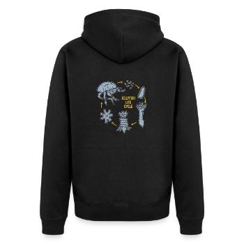 Jellyfish Marine Diving Jellyfish - Unisex Premium Organic Zip Hoodie - black - Back - Nico (187cm)