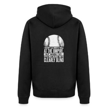Funny Baseball Player Dad - Unisex Premium Organic Zip Hoodie - black - Back - Nico (187cm)