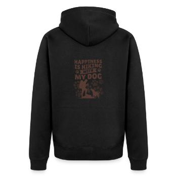 Labrador Wanderung Hunde Wandern Hundebesitzer - Unisex Premium Bio Zip Hoodie - Schwarz - Hinten - Nico (187cm)