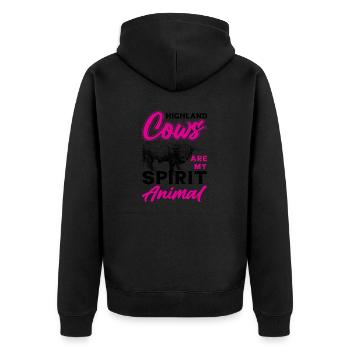 Scottish Highland cattle Highland Cattle - Unisex Premium Organic Zip Hoodie - black - Back - Nico (187cm)