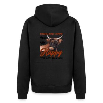 Scottish Highland cattle Highland Cattle - Unisex Premium Organic Zip Hoodie - black - Back - Nico (187cm)
