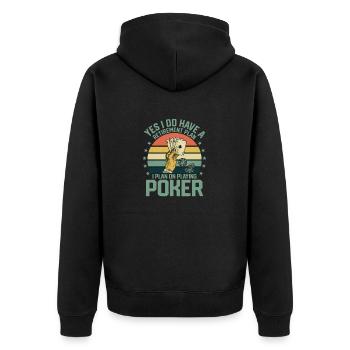 Yes I Do Have A Retirement Plan Poker Player Gamb - Unisex Premium Bio Zip Hoodie - Schwarz - Hinten - Nico (187cm)