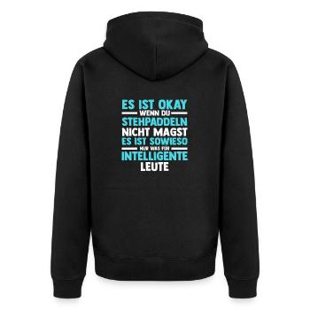 Stand Up Paddeling - Unisex Premium Bio Zip Hoodie - Schwarz - Hinten - Nico (187cm)